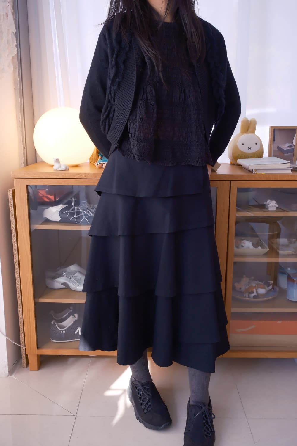 Shawl collar mohair bolero cardigan 상품이미지4