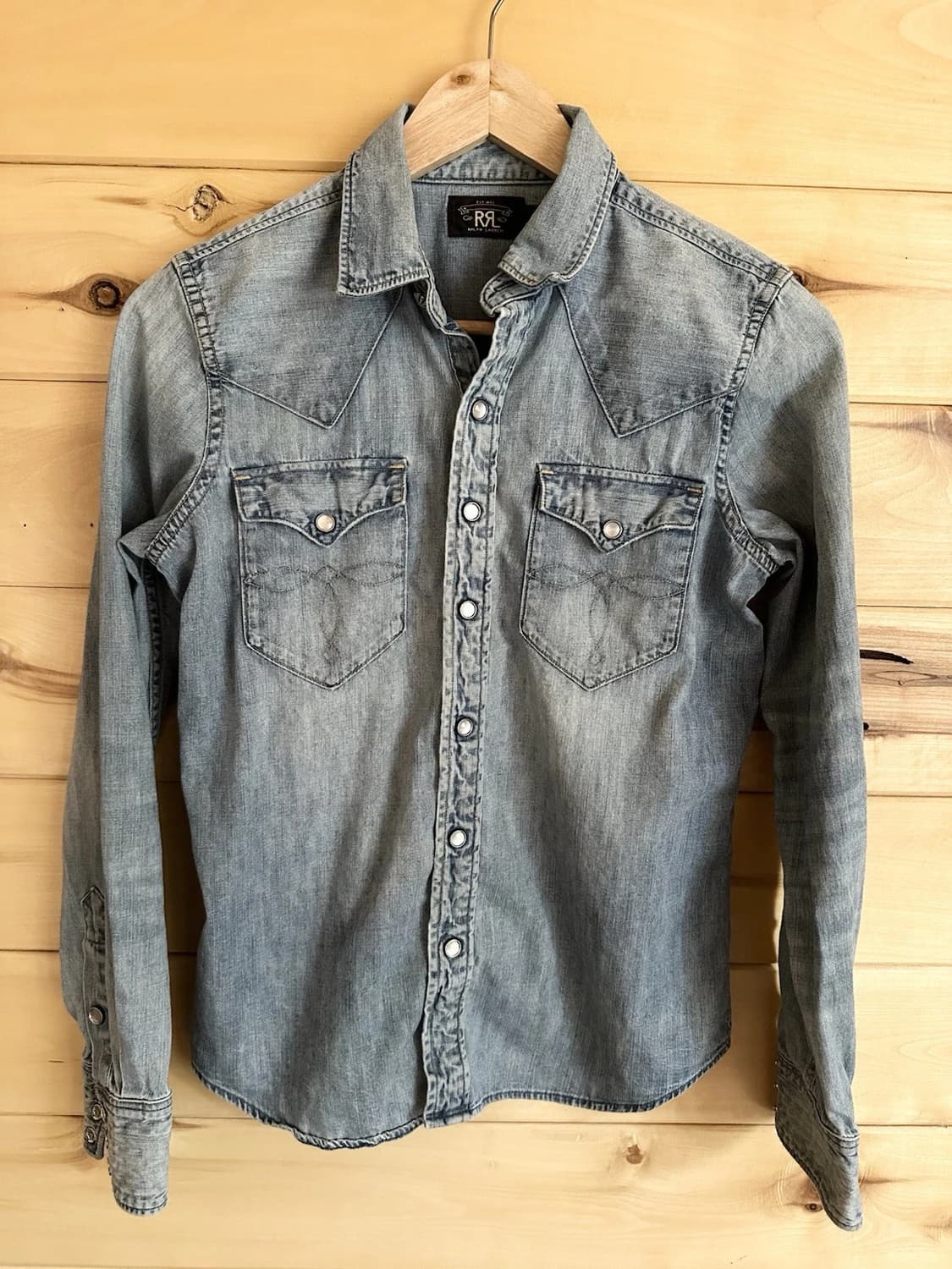 90s RRL 더블알엘 데님 웨스턴 셔츠 라이트 워시 상품이미지1