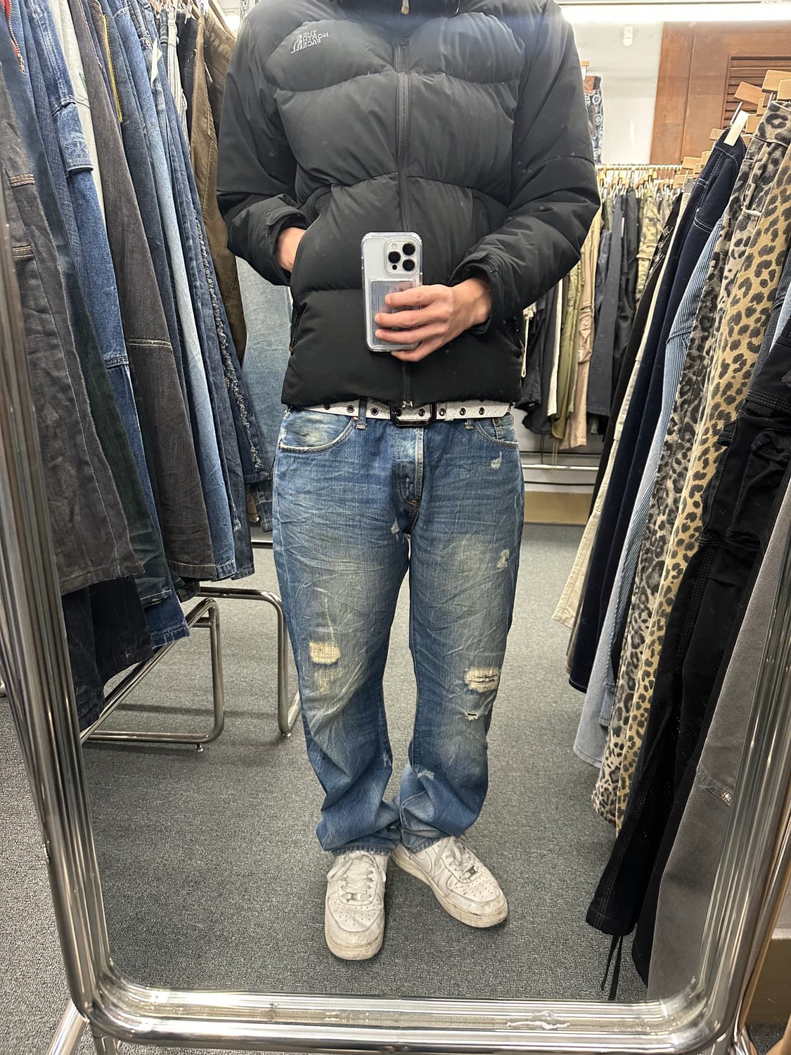 36) 에비수 빅 다이콕 페인팅 연청 데님팬츠 상품이미지2