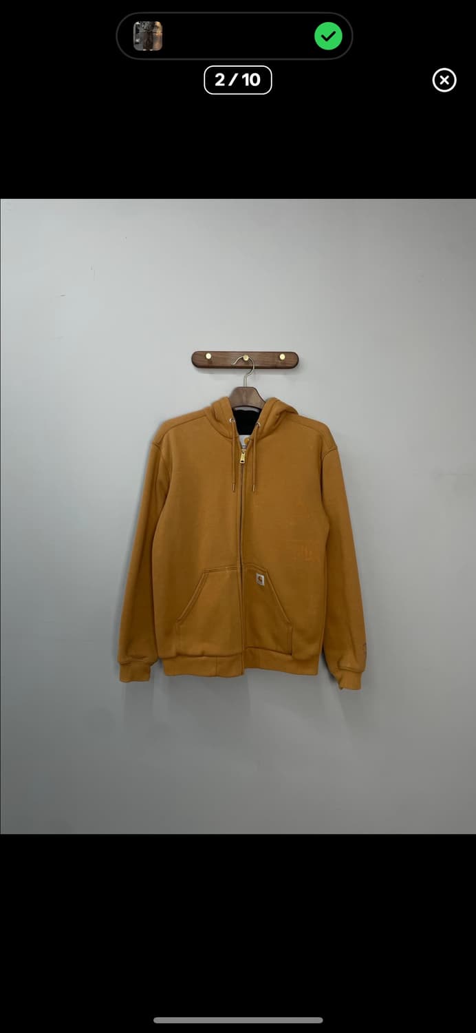 칼하트 브라운 포켓로고 후드집업 A3121 상품이미지2