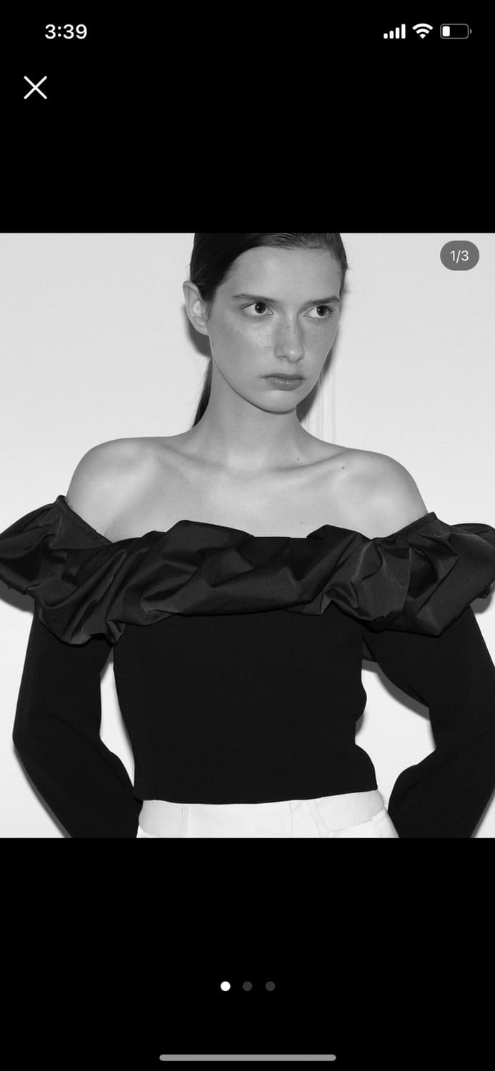 더티스 organza draped offshoulder top black 상품이미지1