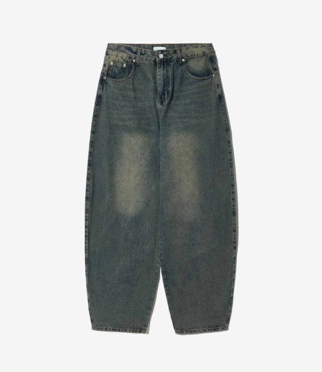 스탠다드에러87-STAN047 벌룬핏 워싱 와이드 데님팬츠 빈티지 옐로우 상품이미지3