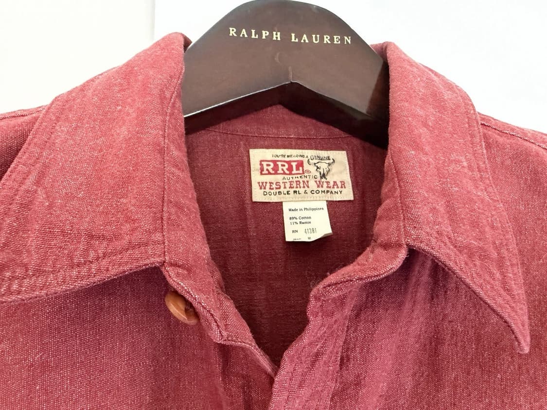 RRL 더블알엘 샴브레이 웨스턴 셔츠 레드 상품이미지3