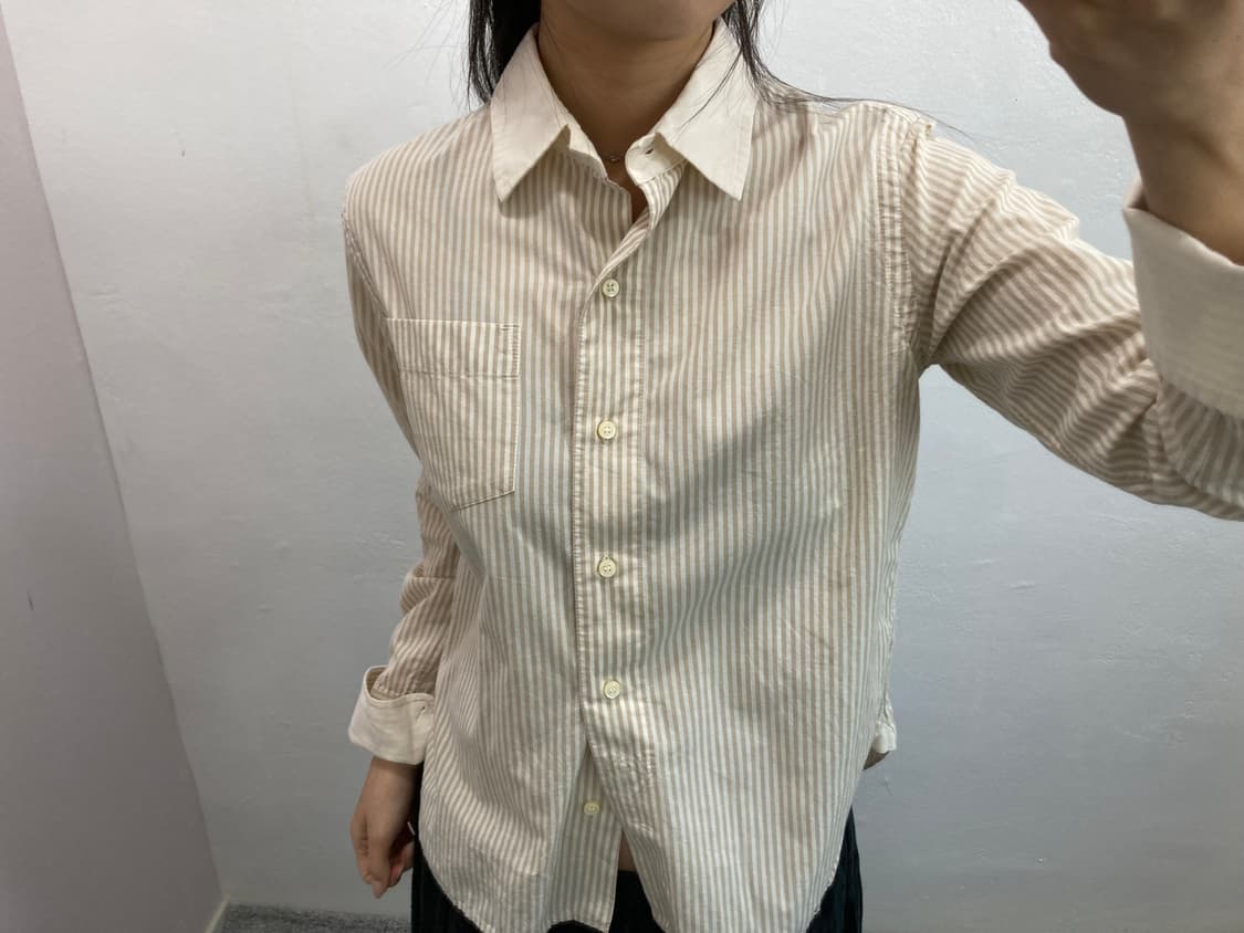 베이지 스트라이프 셔츠 상품이미지1