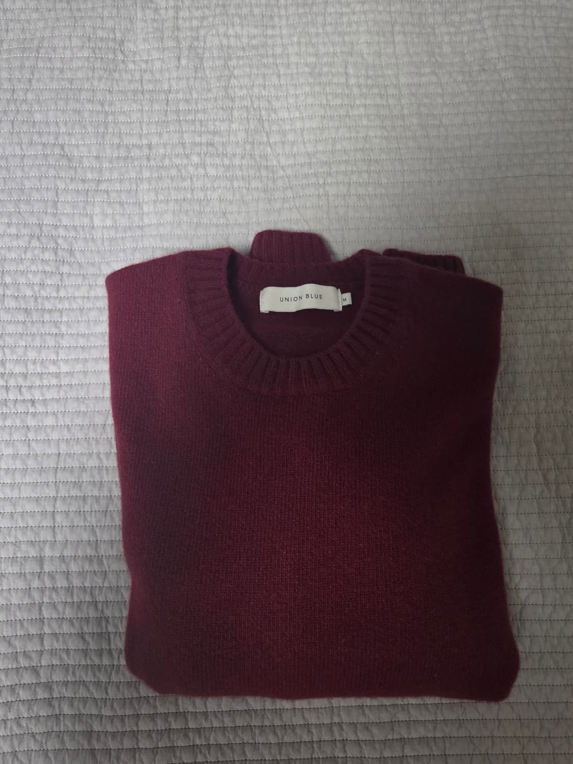 유니온블루 캐시미어 울 니트 버건디 M사이즈 상품이미지1