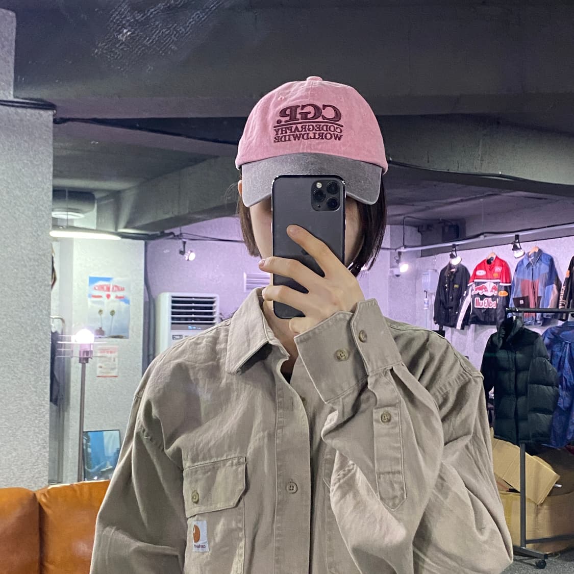 코드그라피 빅로고 피그먼트 볼캡 B3446 상품이미지1