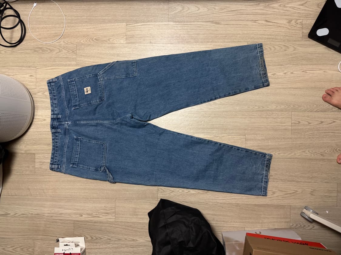 스투시 워크 팬츠 더블니 데님 인디고 블루 상품이미지6