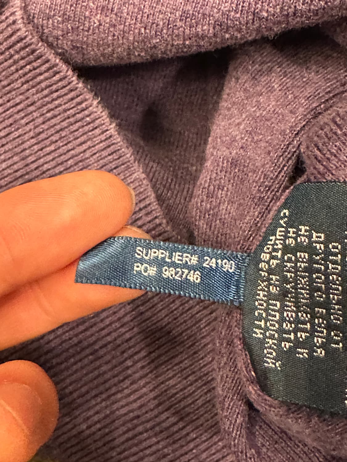 폴로 랄프로렌 퍼플 브이넥 니트 S 상품이미지4