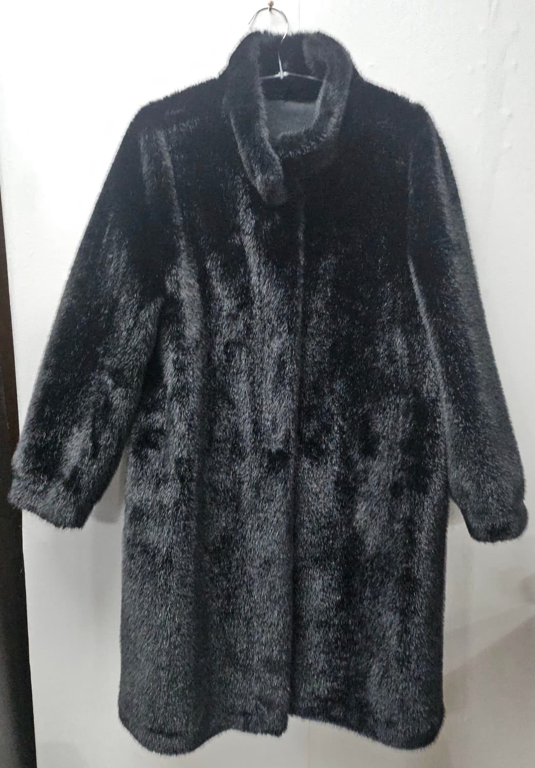 블랙 인조 퍼 코트  L 상품이미지1