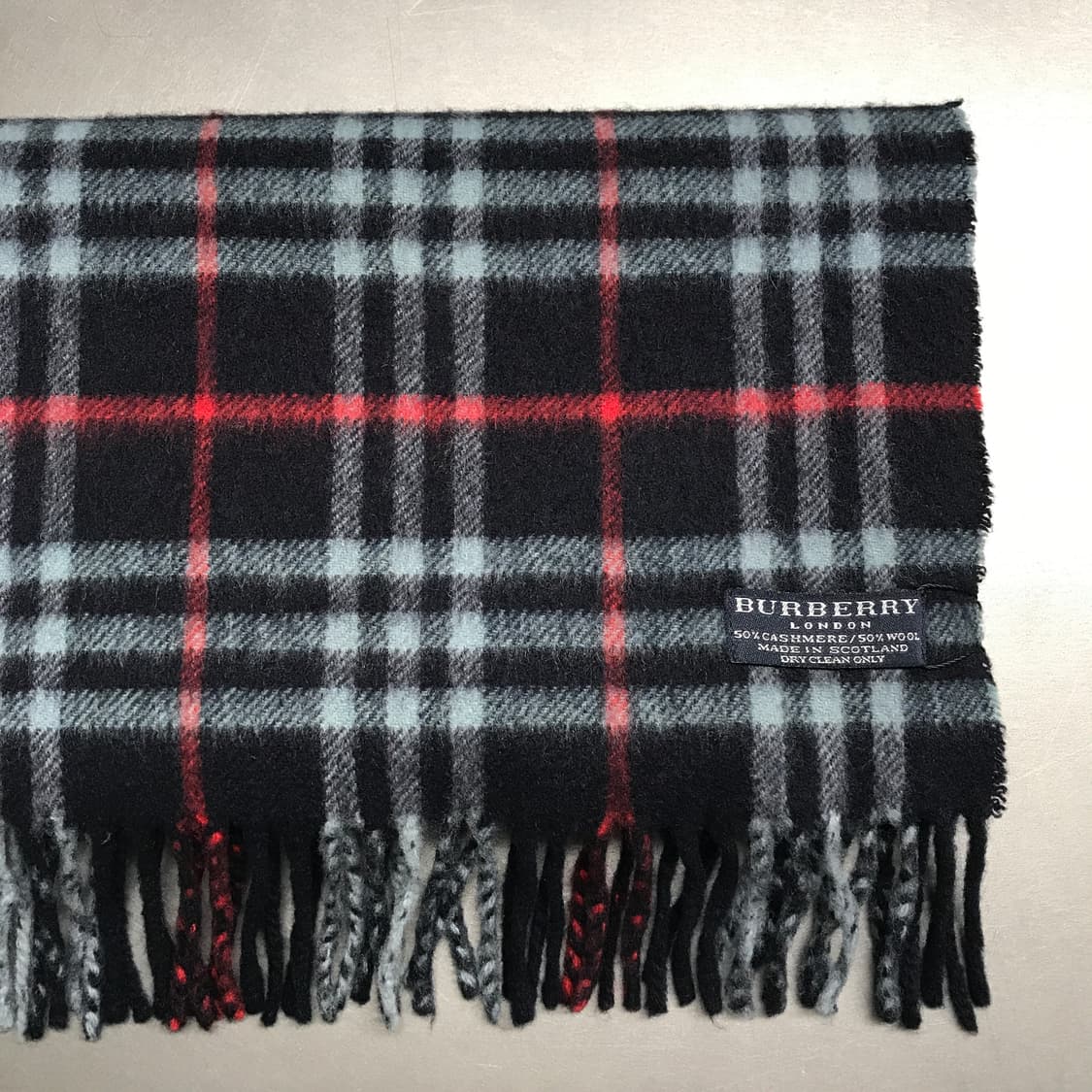 버버리 정품 캐시미어/울 머플러 네이비 상품이미지3