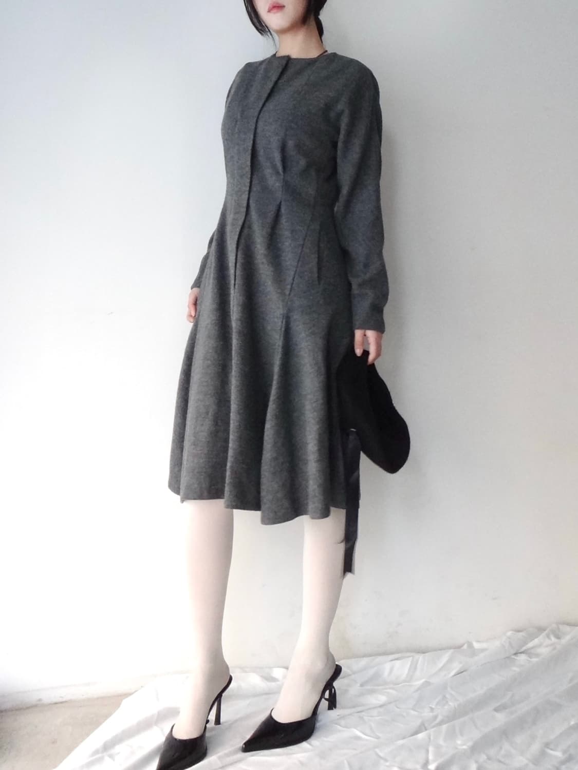 TIME pintuck flare ops / grey 상품이미지7