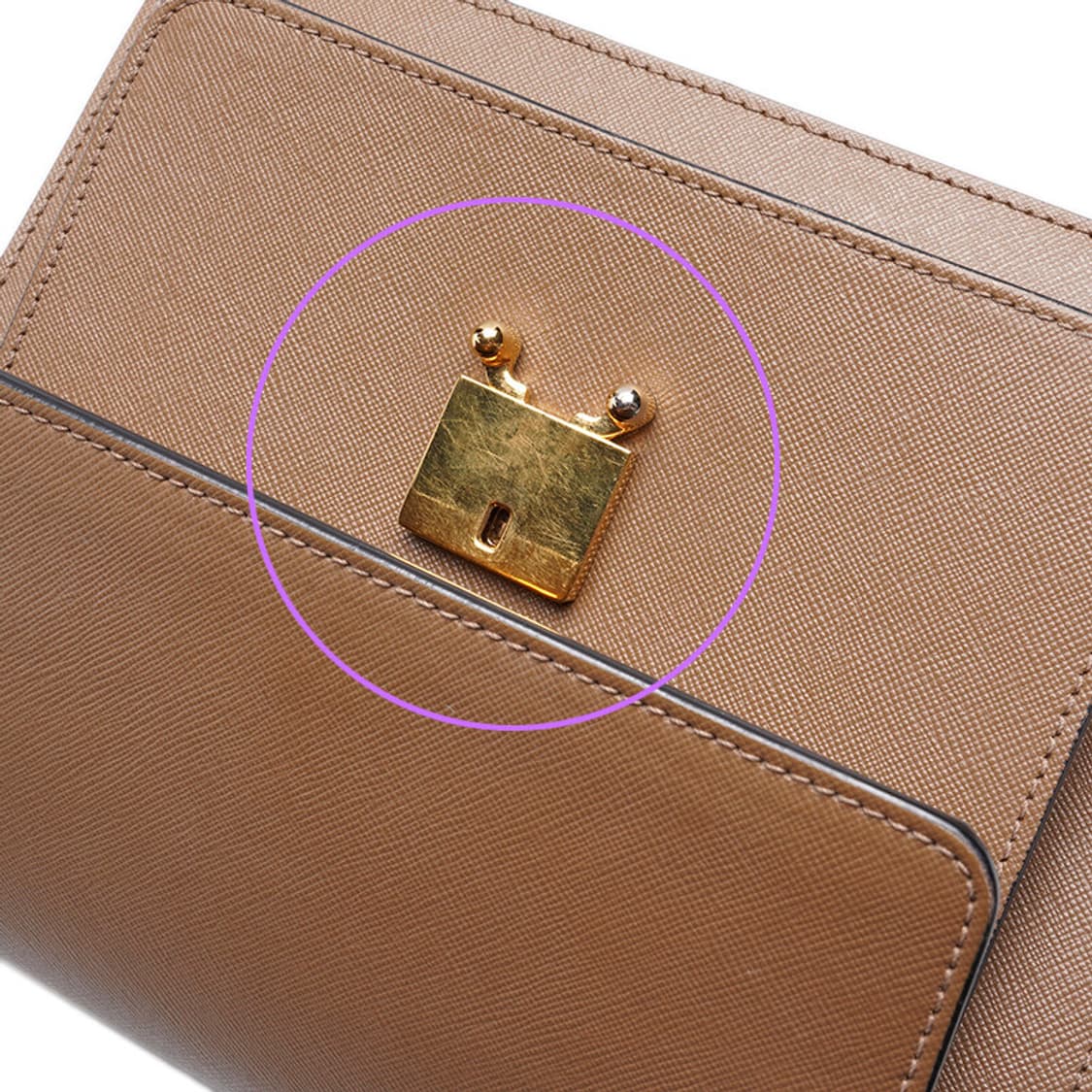 (중고) 마르니 브라운 사피아노 트렁크 미듐 숄더백 상품이미지5