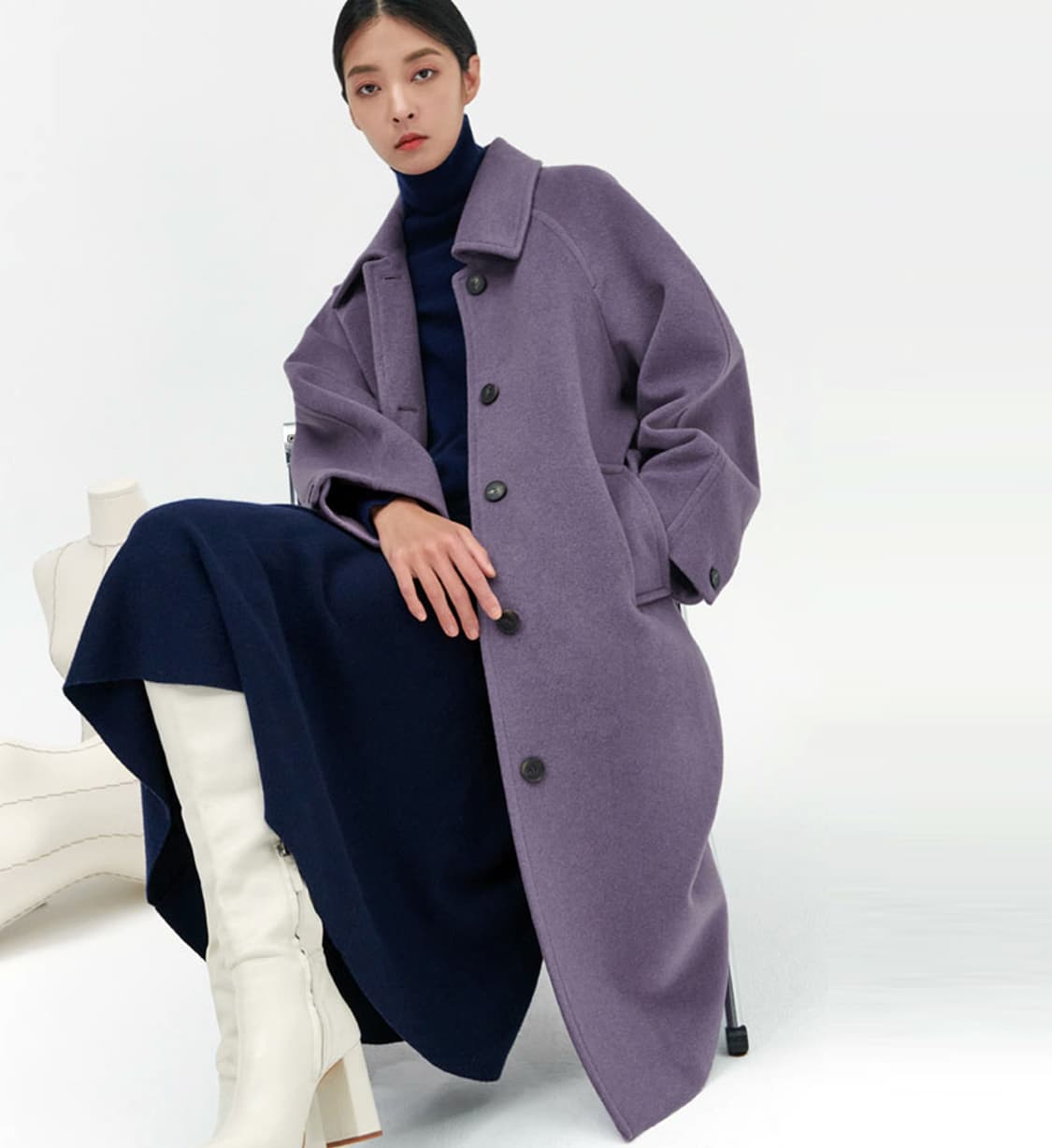 김서룡(kim seo ryong) 캐시미어 발마칸코트 44-55 새상품 상품이미지1