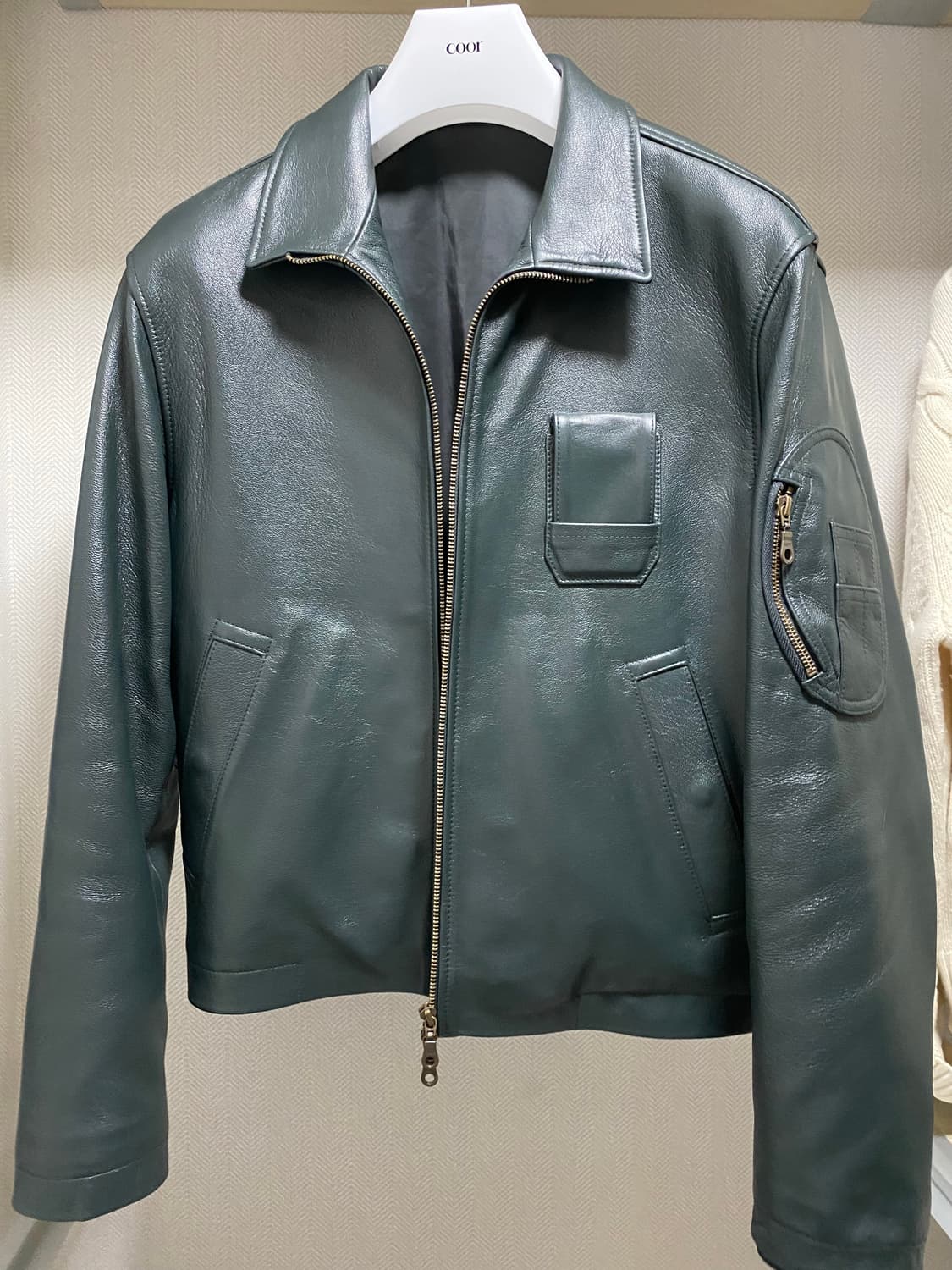 쿠어  고트 스킨 파일럿 레더 점퍼 M 상품이미지3