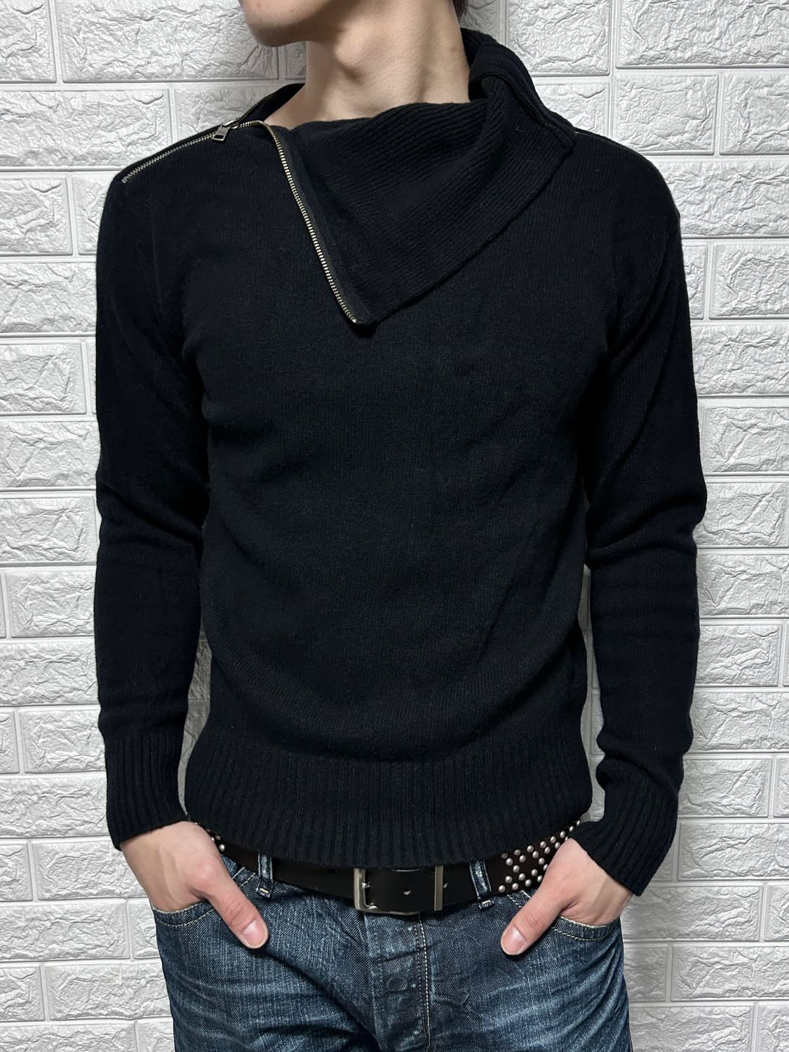 아르마니 더블 지퍼 하이넥 니트 상품이미지2