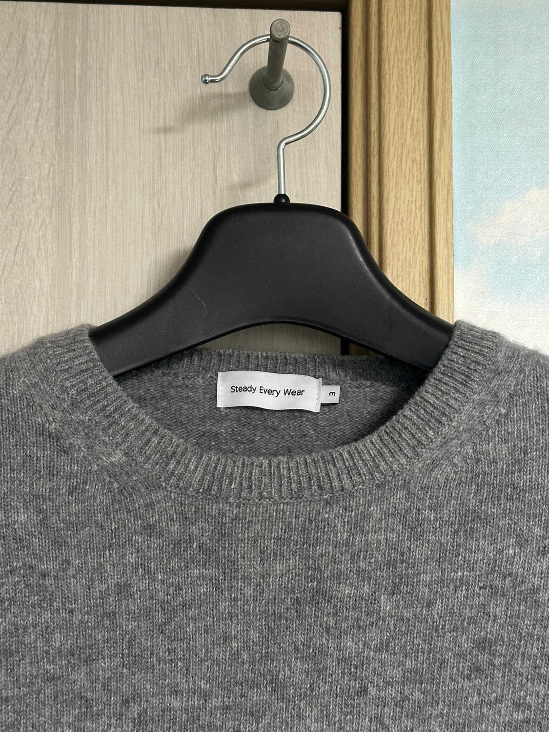 (3) 스테디에브리웨어 코지 울 캐시미어 라운드넥 니트 (그레이 멜란지) 상품이미지3