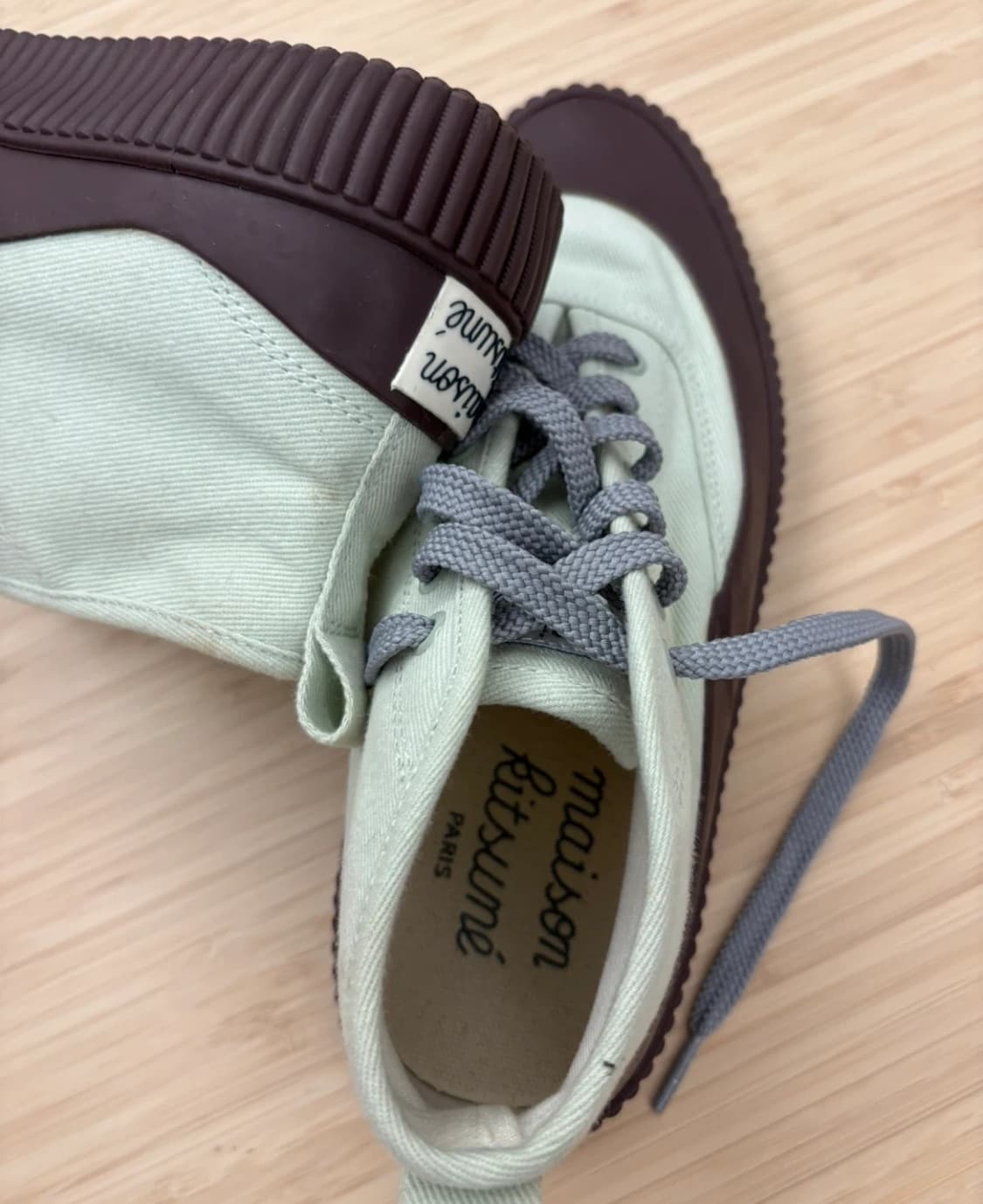 [메종키츠네] 다크브라운/민트 튜브스니커즈 상품이미지2