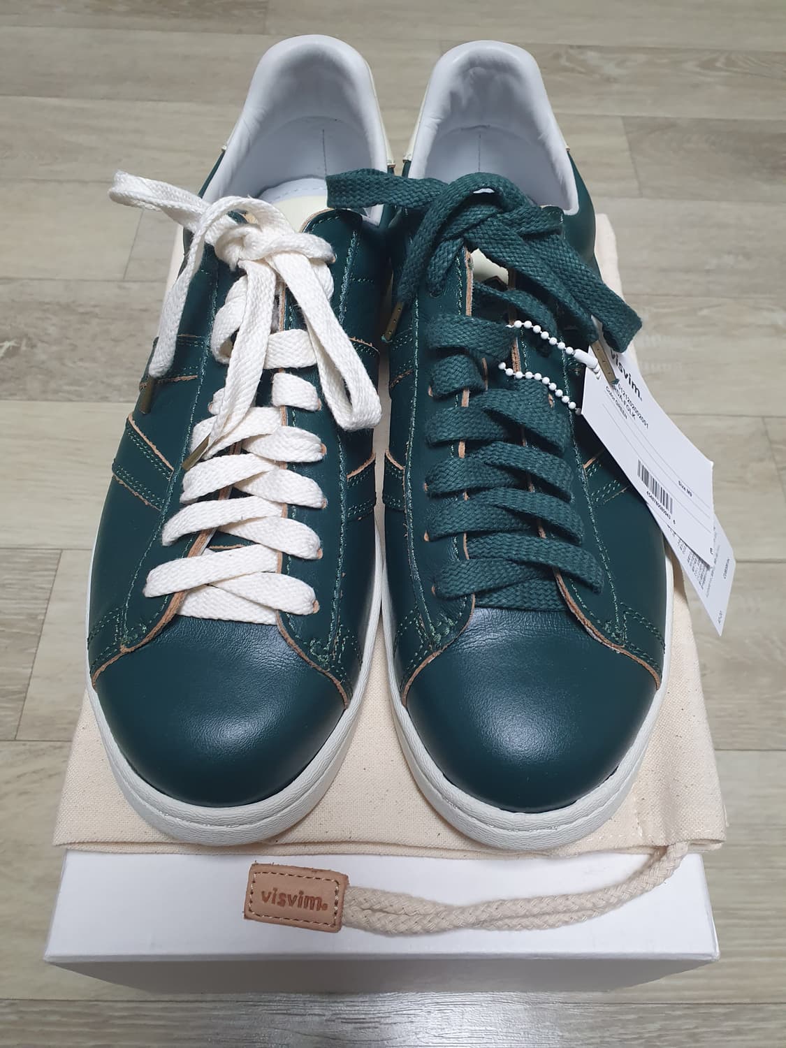 [M9] 21AW 비즈빔 코르다 포크 레더 그린 새제품 팝니다 상품이미지3