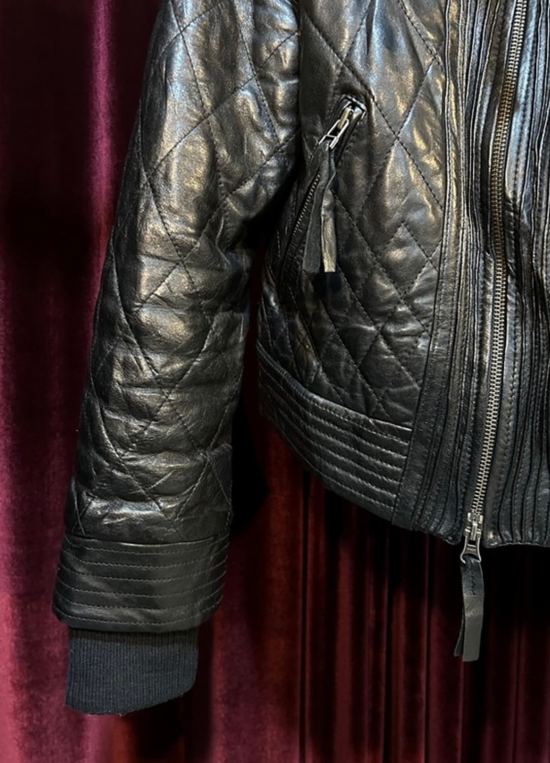 GALICIE 빈티지 가죽 레더 퍼 자켓 상품이미지4