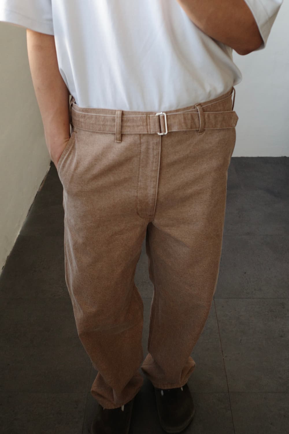 오라리 워시드 오가닉 벨티드 팬츠  상품이미지4