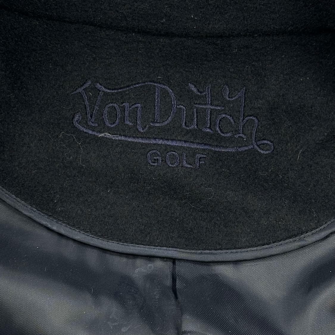 본더치 레터링 자수 네이비 울 반코트 (L) 상품이미지6