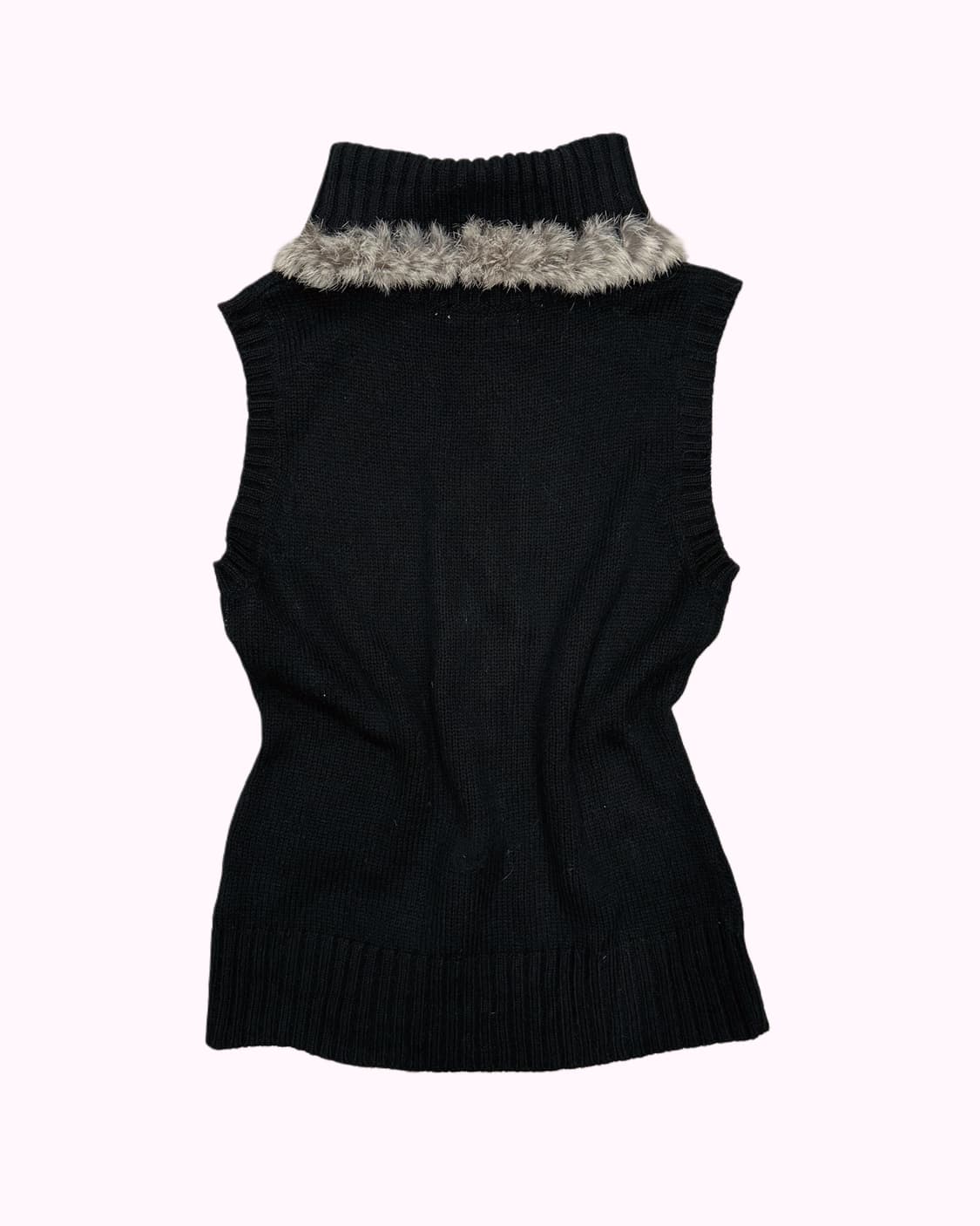 fur treaming turtle-neck sleeveless 상품이미지4