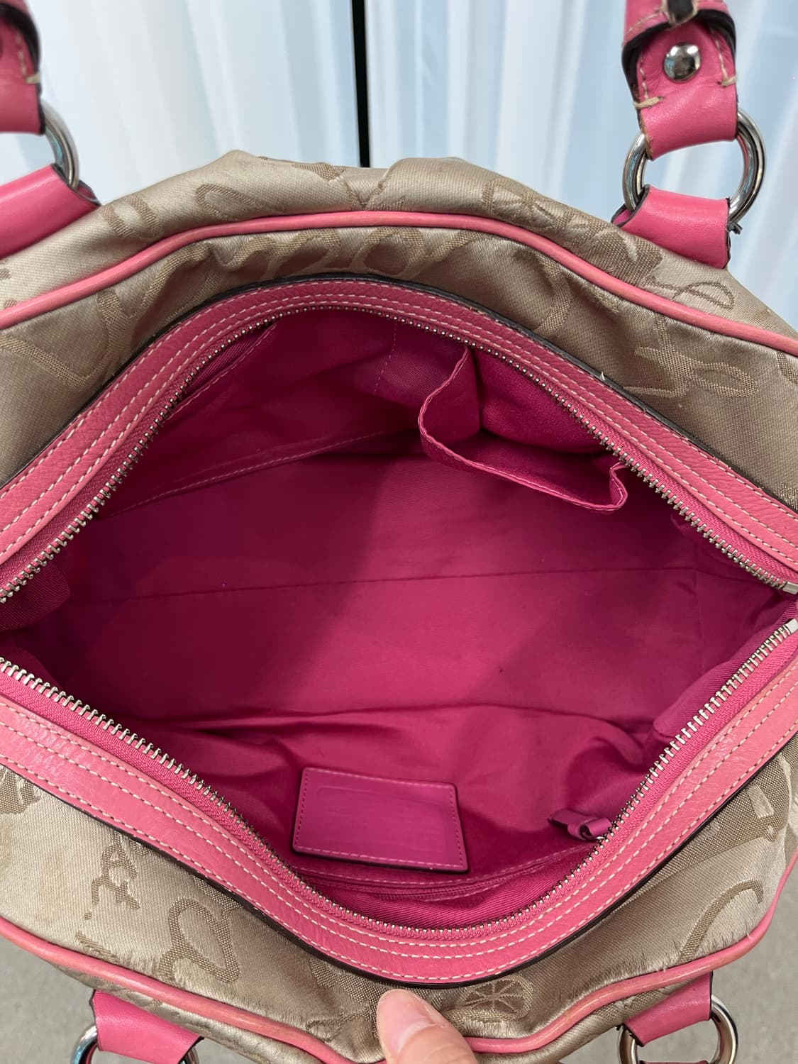 Coach Pink Point Beige Bag 상품이미지8