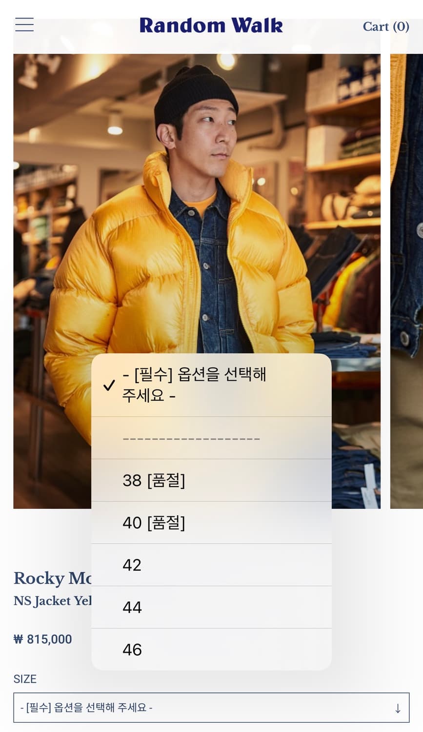 록키마운틴 NS패딩 신형 40 옐로우(새제품) 상품이미지7