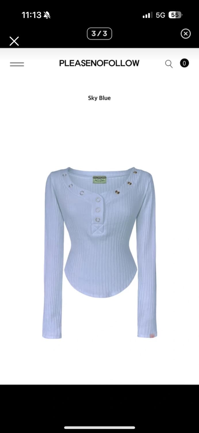 플리즈노팔로우 버니탑 스카이블루 상품이미지1