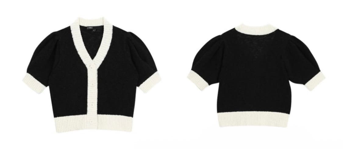 시티브리즈 퍼프 반팔 크롭 가디건 (수지 착용) 상품이미지2