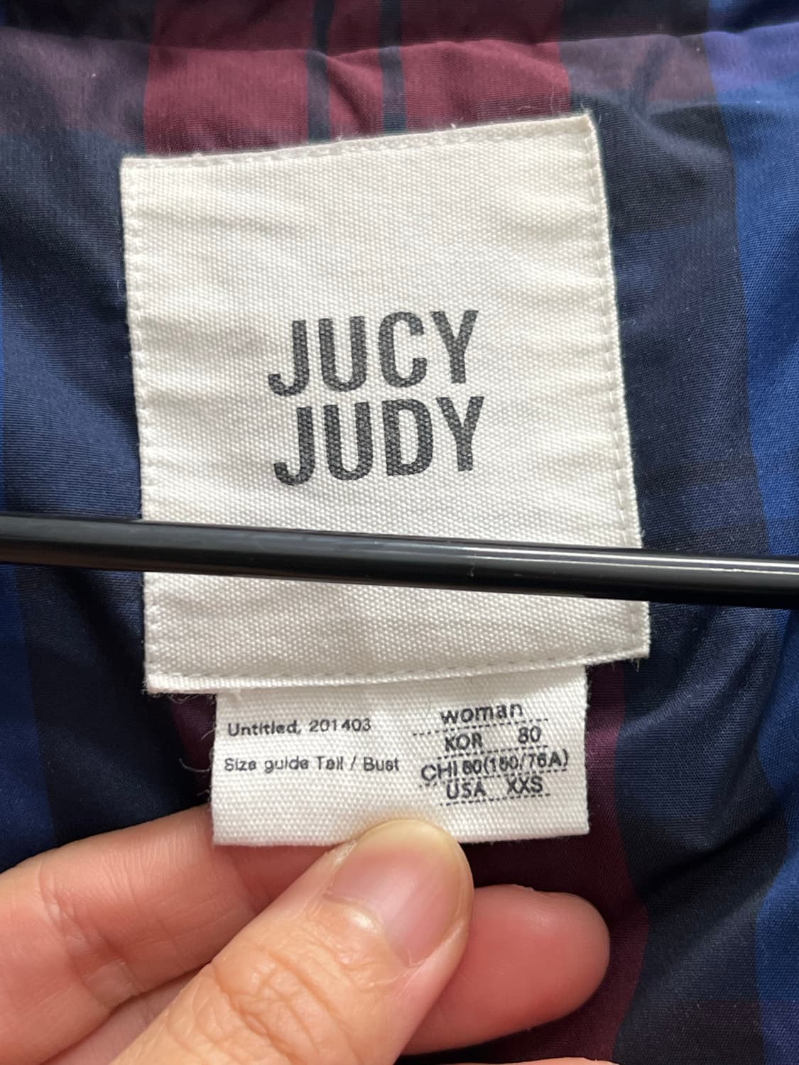 (80) 쥬시쥬디 체크 조끼패딩 베스트 상품이미지4