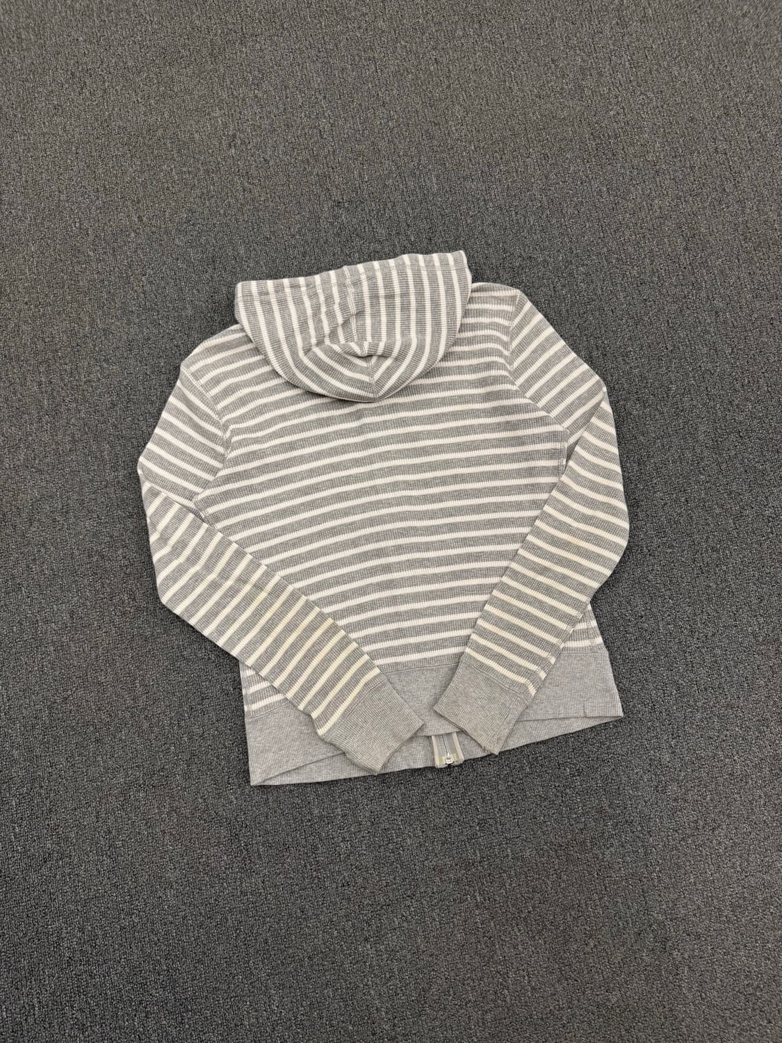 M)JPN 유니클로 빈티지 스트라이프 와플 후드 집업 상품이미지5