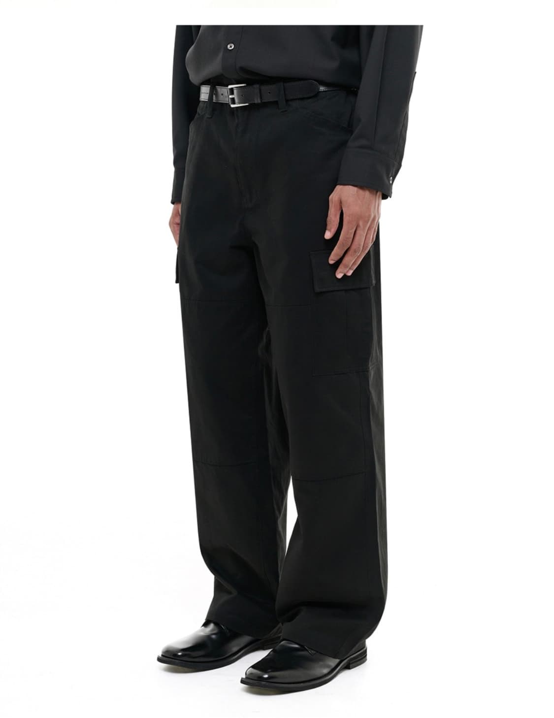 [비슬로우X데릭]COTTON TWILL CARGO PANTS BLACK 상품이미지2