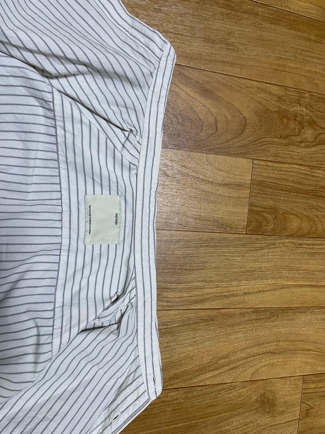 포터리 컴포트 셔츠 베이지 스트라이프 2사이즈 상품이미지2