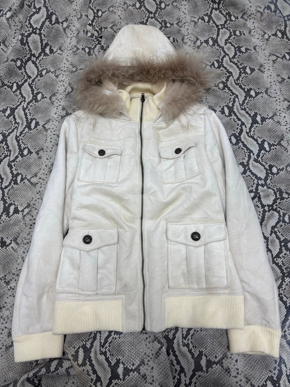 [00‘s]Multi Pocket Fur Hoodie Jacket 상품이미지1