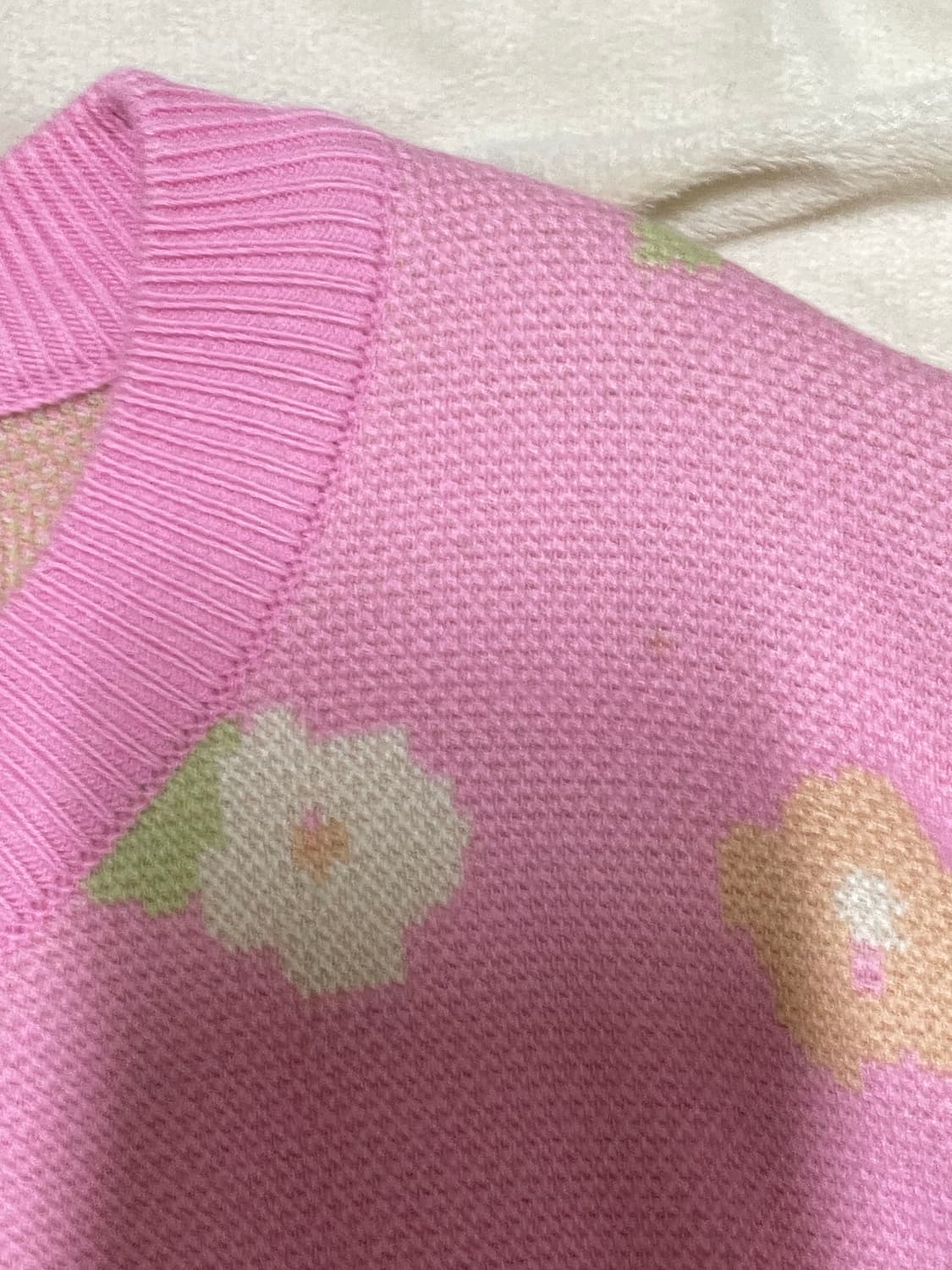 마가린핑거스 플라워 핑크 가디건 빈티지 모리 상품이미지6