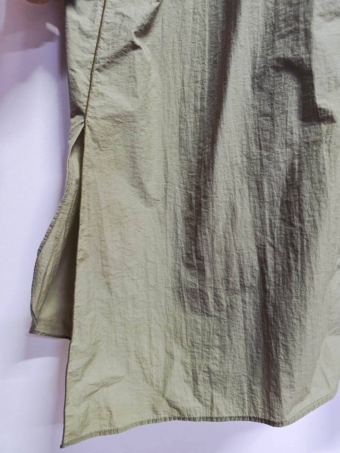 지컷 카키색 바스락 롱 원피스 상품이미지4