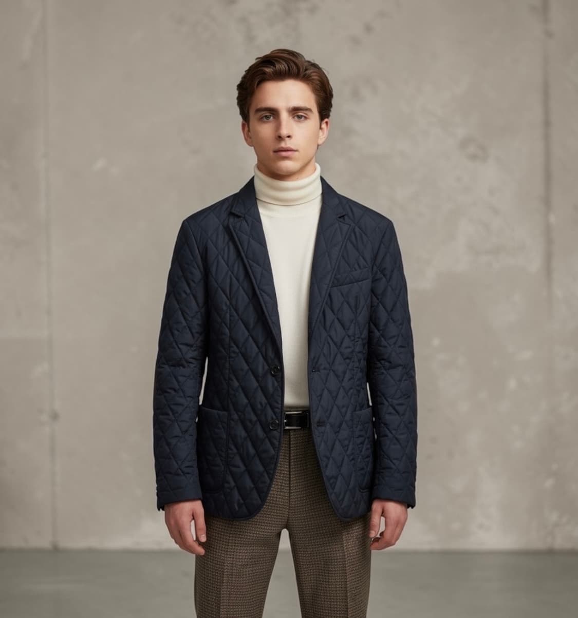 46/ 알레그리 퀄팅 스웨이드 엘보패치 경량패딩 상품이미지1