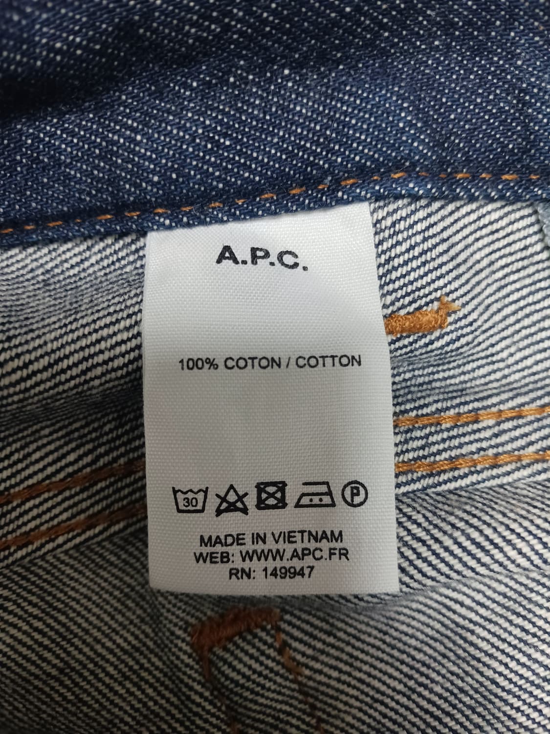 [33] APC 아페쎄  진청 생지 뉴스탠다드 진 청바지 상품이미지10