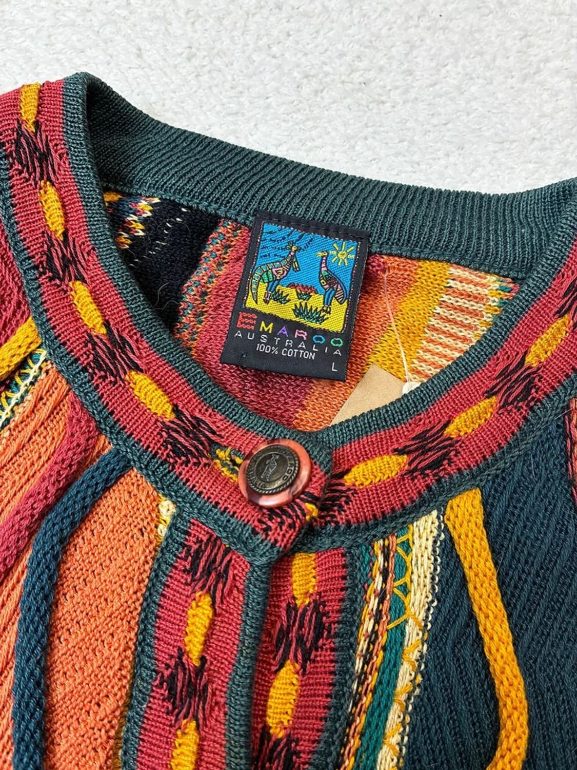 EMAROO 90's 케이블 3D 니트 크롭 가디건 PN6119 상품이미지3