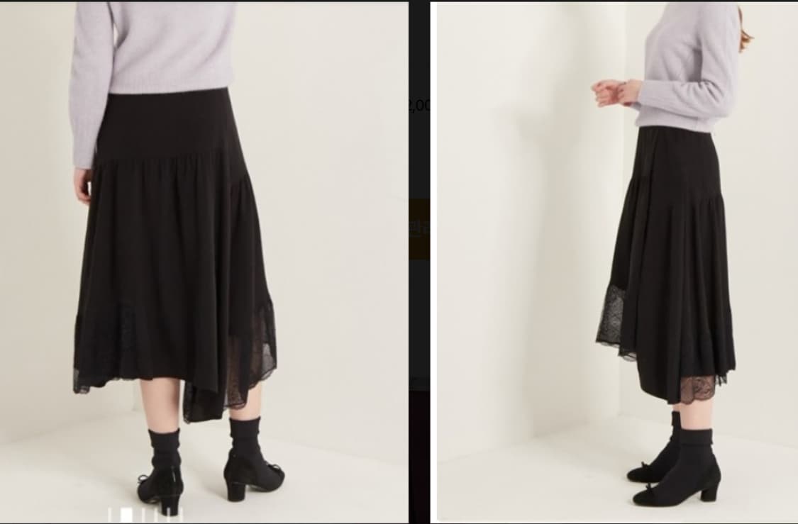 sjsj 19fw 블랙 레이스 스커트 상품이미지4