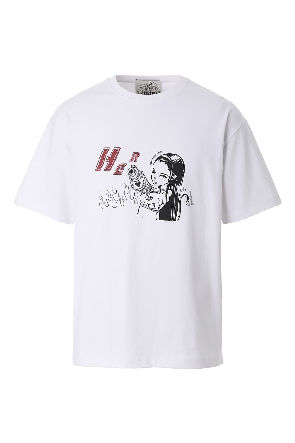 [새 상품] 쓰리타임즈 헐 데빌 티 화이트 상품이미지1