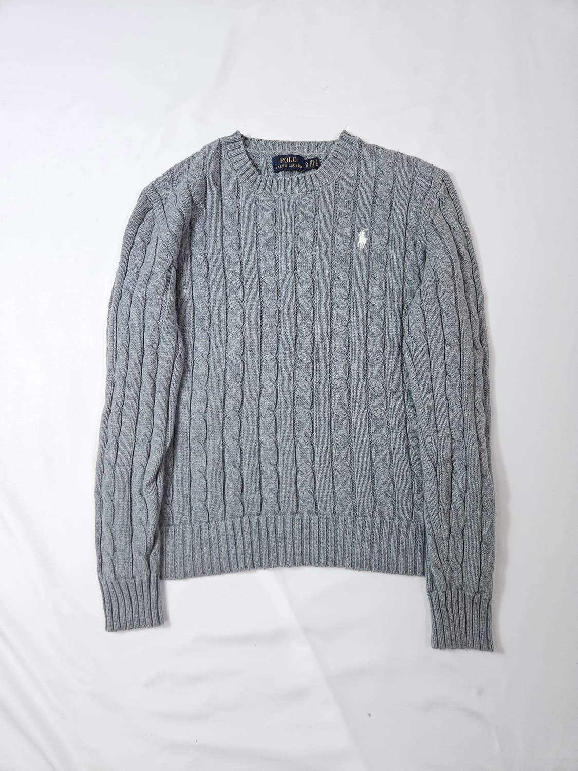 폴로 랄프로렌 신형 케이블니트 꽈배기 스웨터 여성 S 그레이 상품이미지1