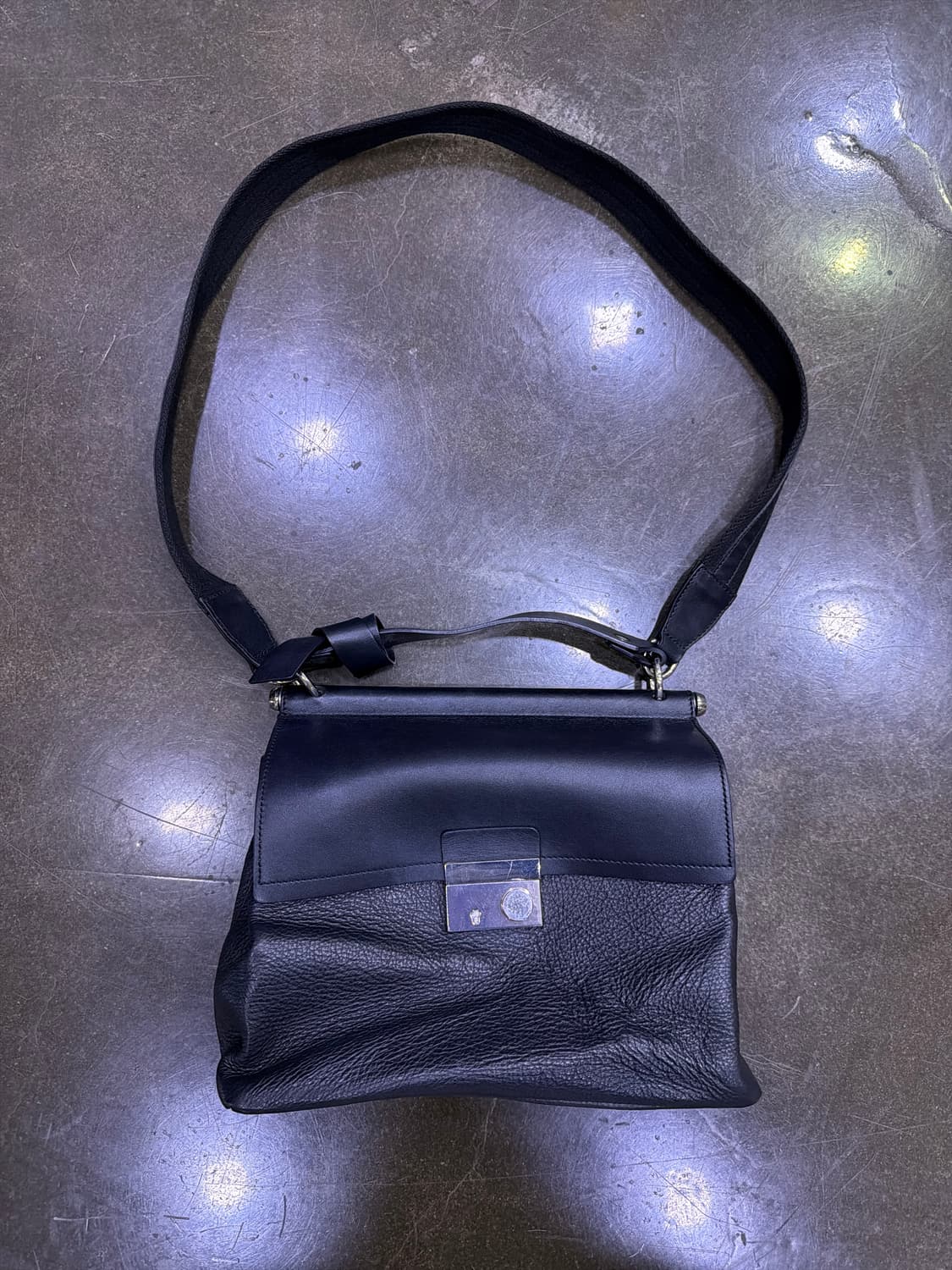 마시모두띠 소가죽 크로스백 토트 핸드백 블랙 상품이미지2