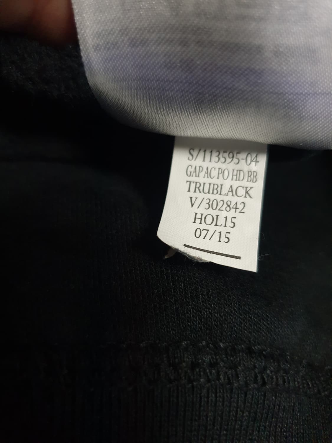 갭 레터링 레더패치 기모 후드티 블랙 (M) 상품이미지5