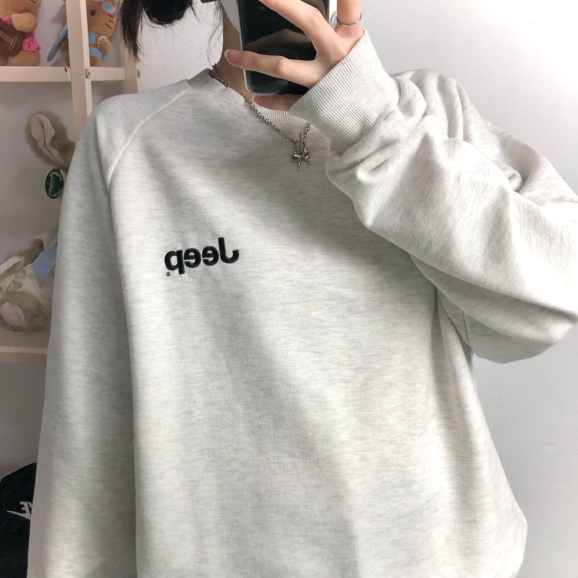 지프 백멜란지 동그리 맨투맨 상품이미지2