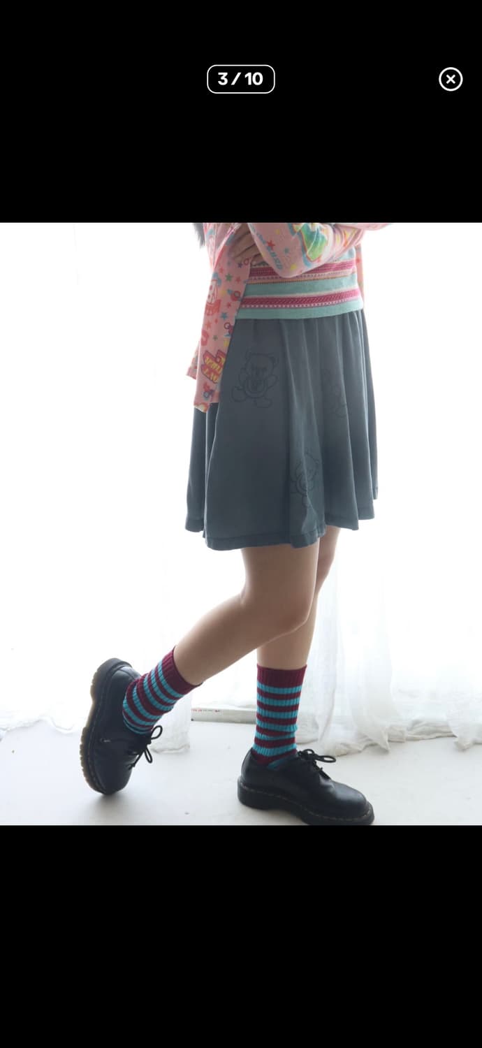 히스테릭 글래머 Blue Fuckbear Skirt 상품이미지3