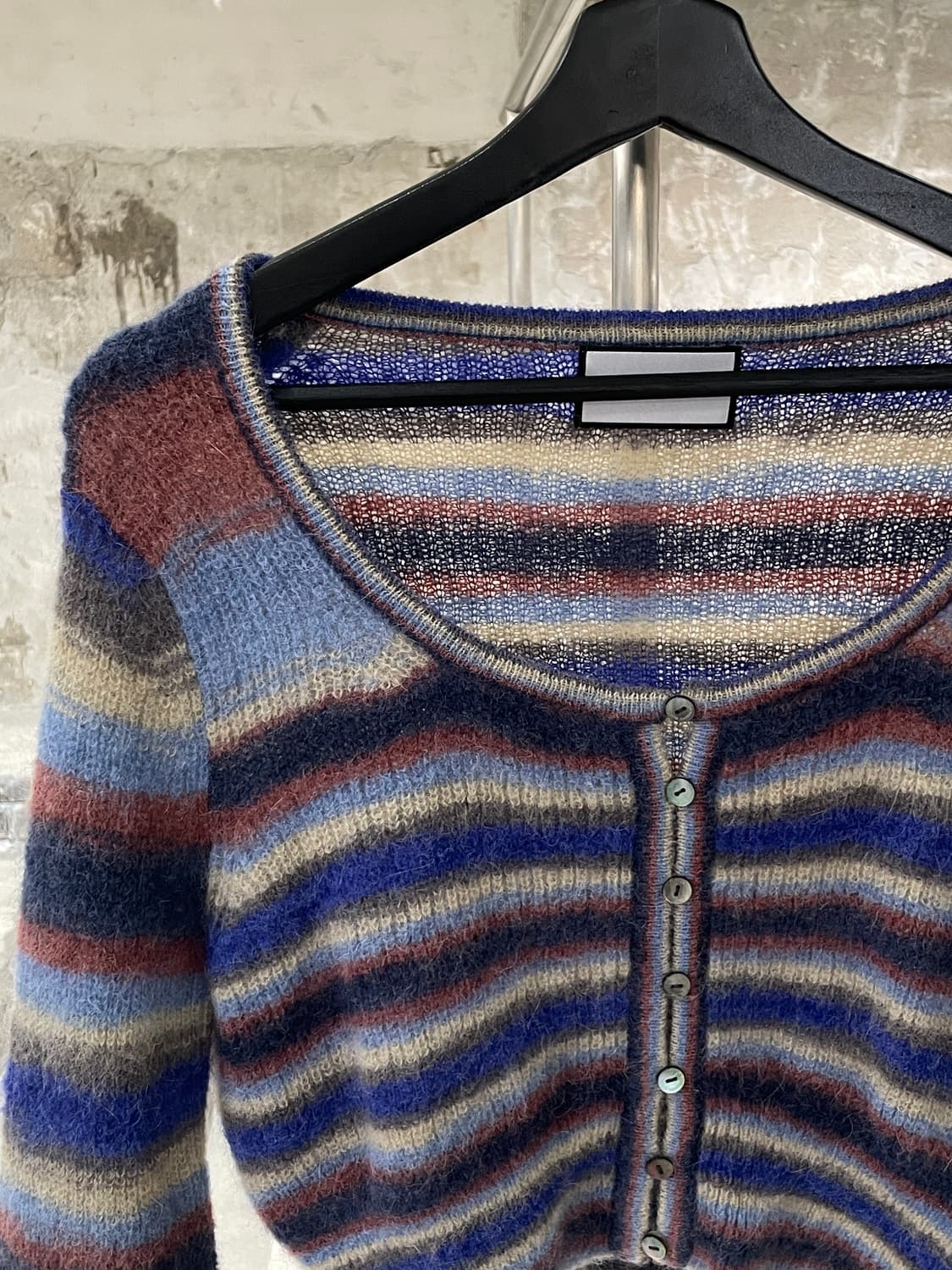 톰 그레이하운드 믹스 모헤어 스트라이프 가디건 상품이미지2