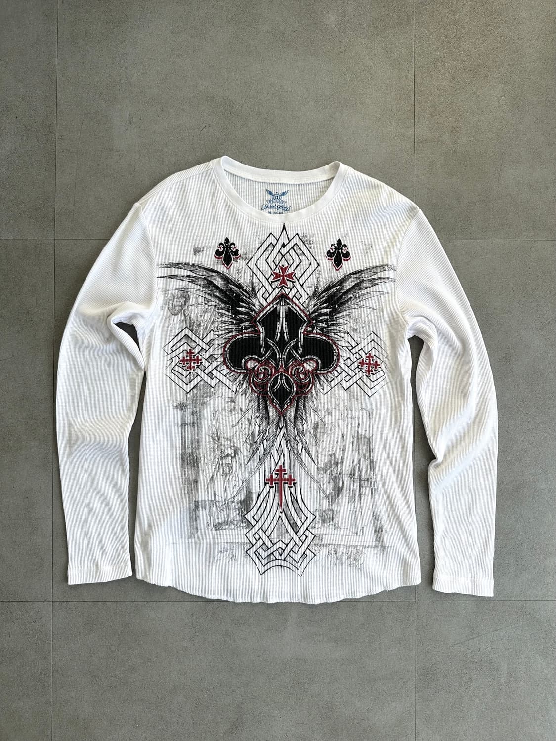 JPN VTG 고딕 크로스 와플 롱슬리브 상품이미지1