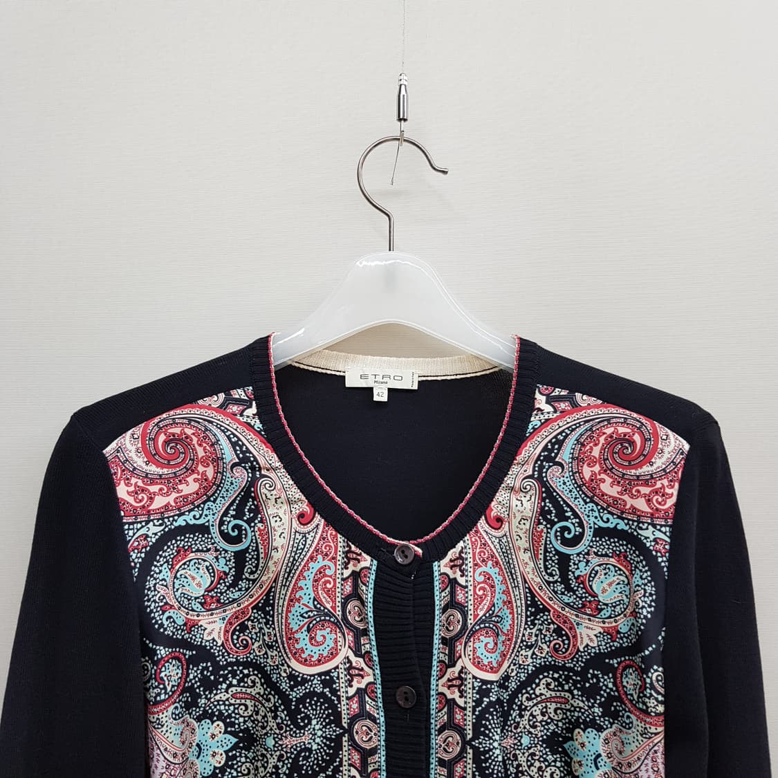 ETRO 에트로 페이즐리 패널 니트 가디건 42사이즈 상품이미지2